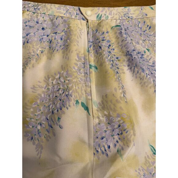 Thierry Mugler Vintage Floral Silk Suit Skirt Set Women’s Size 38 (8 US) Yellow - Picture 9 of 15